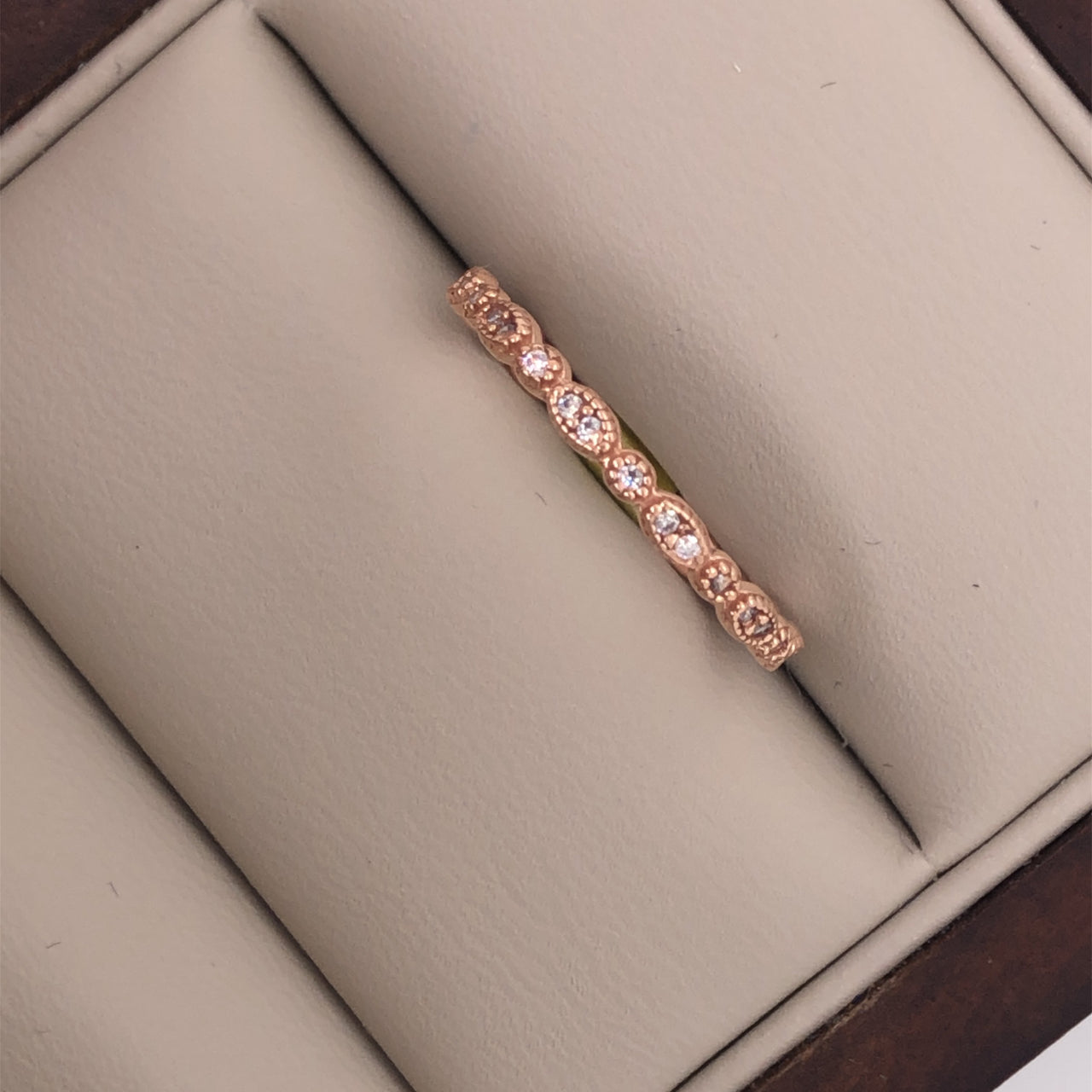 Churumbela Eternity Oro Rosa 14k, Zirconias de 0.5 mm - Infiniti Joyas