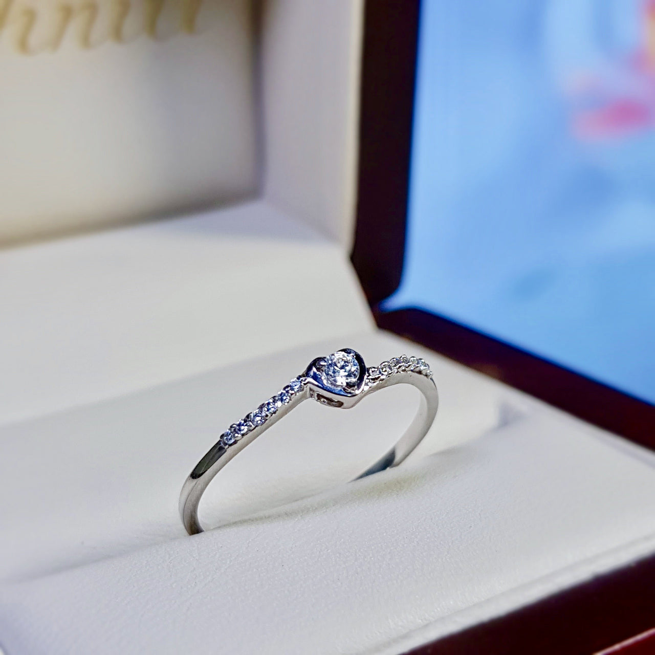 Anillo Oro Blanco 10k, Zirconia 2.25 mm - Infiniti Joyas