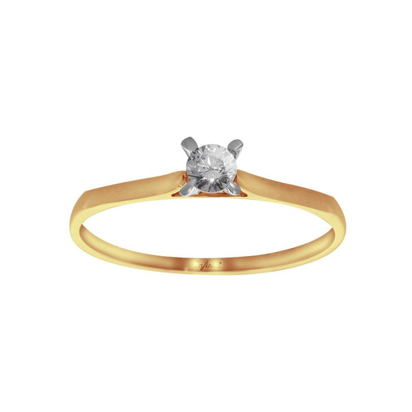 Anillo Oro 10k, Solitario con Zirconia 3.5 mm - Infiniti Joyas