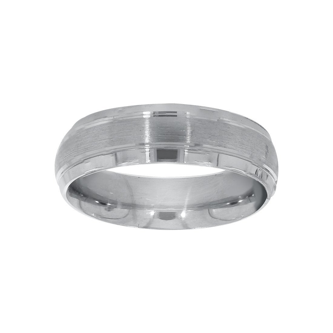 Argolla Oro Blanco 10k Acabado Mate Liso con Confort, Ancho de