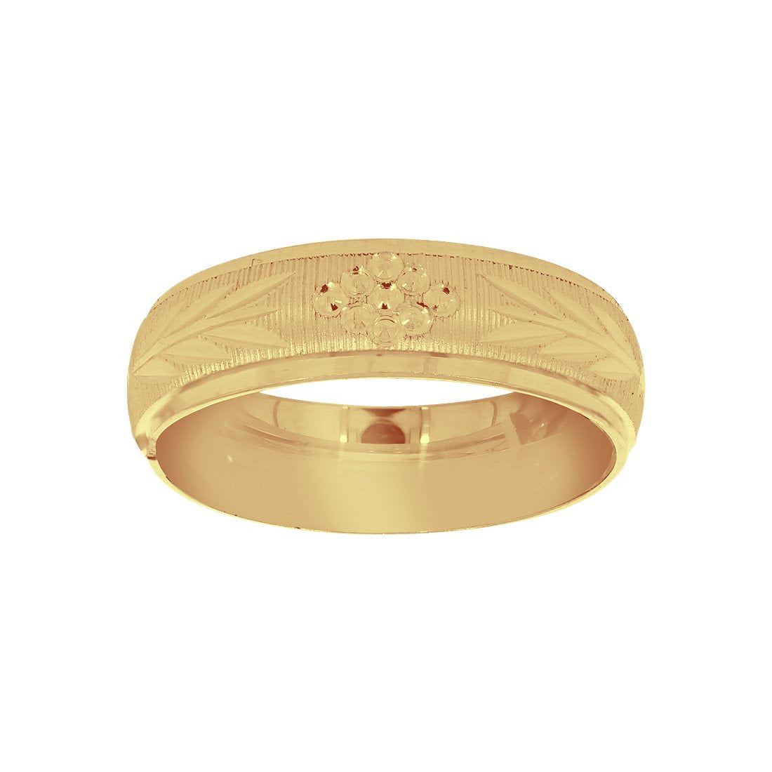 Argolla Oro Amarillo 10k Acabado Espigas y Uvas, Ancho de mm