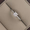 Anillo Oro Blanco 10k, Zirconia Central Princess 4.5 mm - Infiniti Joyas