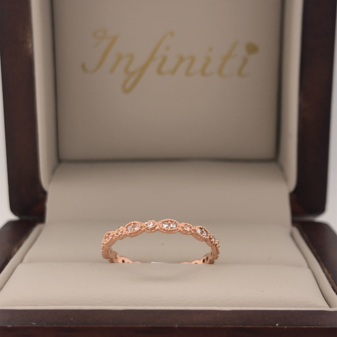 Churumbela Eternity Oro Rosa 10k, Zirconias de 0.5 mm - Infiniti Joyas