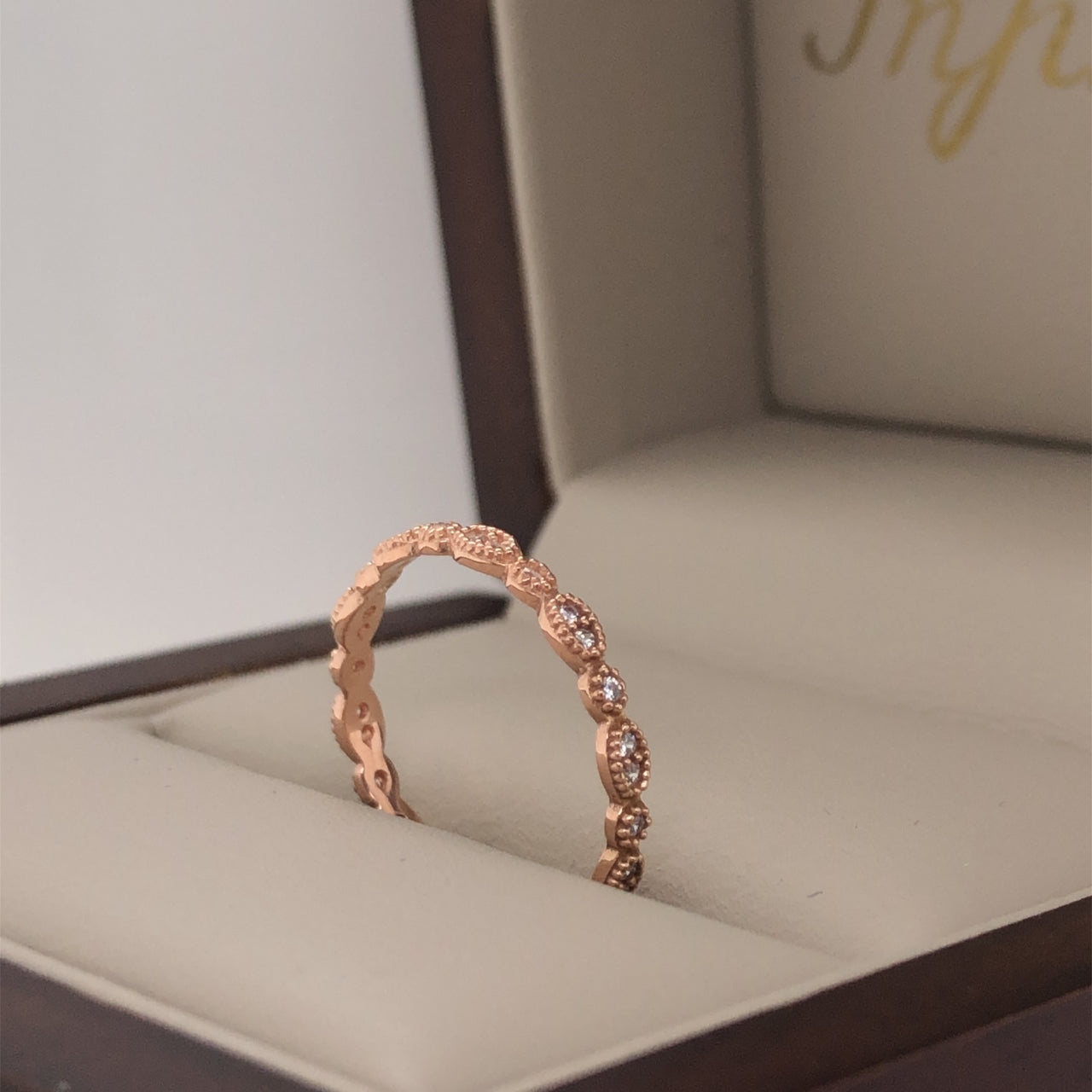 Churumbela Eternity Oro Rosa 10k, Zirconias de 0.5 mm - Infiniti Joyas