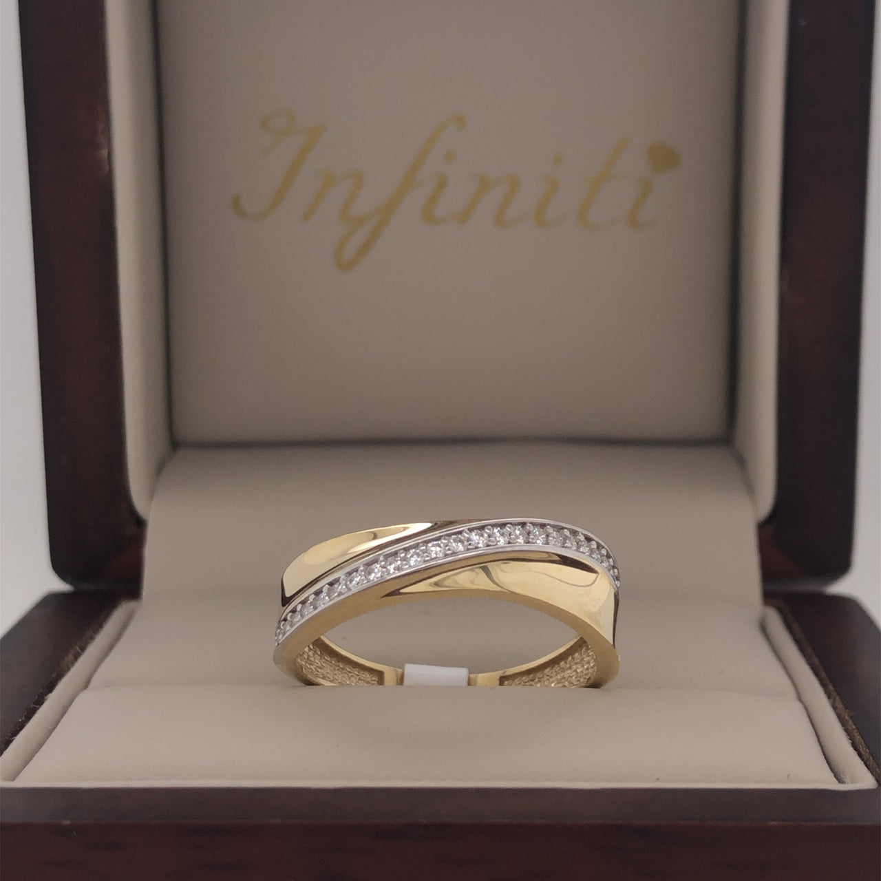 Churumbela Oro 10k, Zirconias Diagonales de 1 mm - Infiniti Joyas