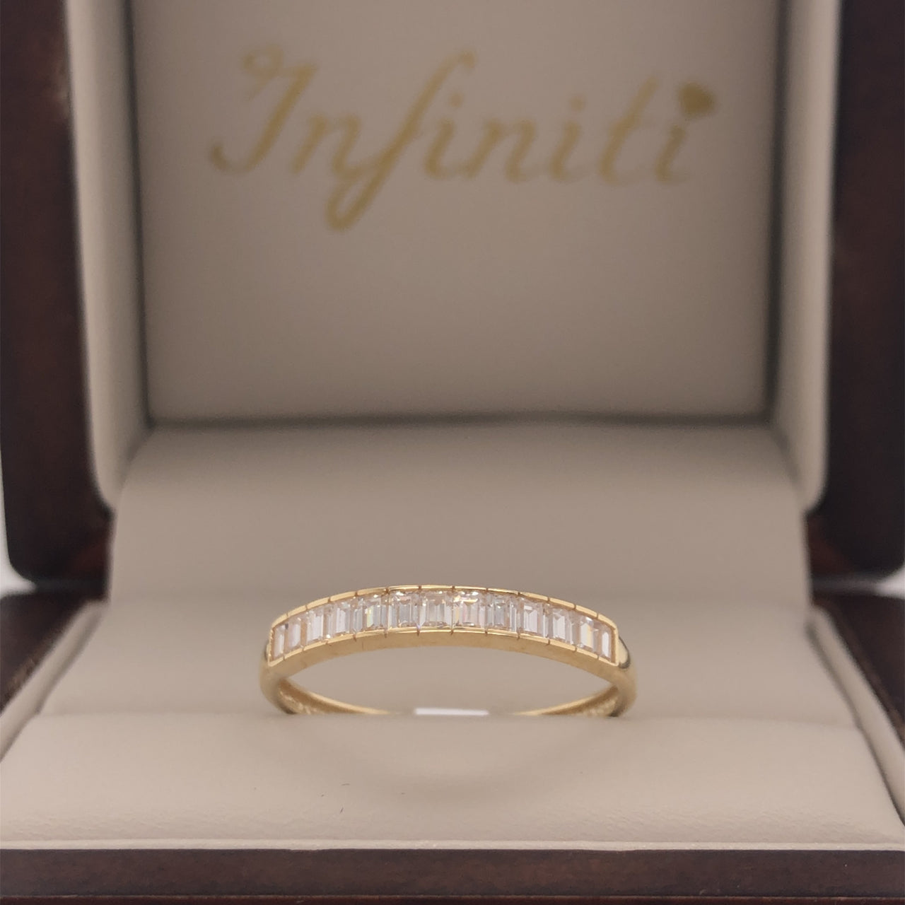 Churumbela Oro 10k, Canal de Baguettes Zirconia - Infiniti Joyas