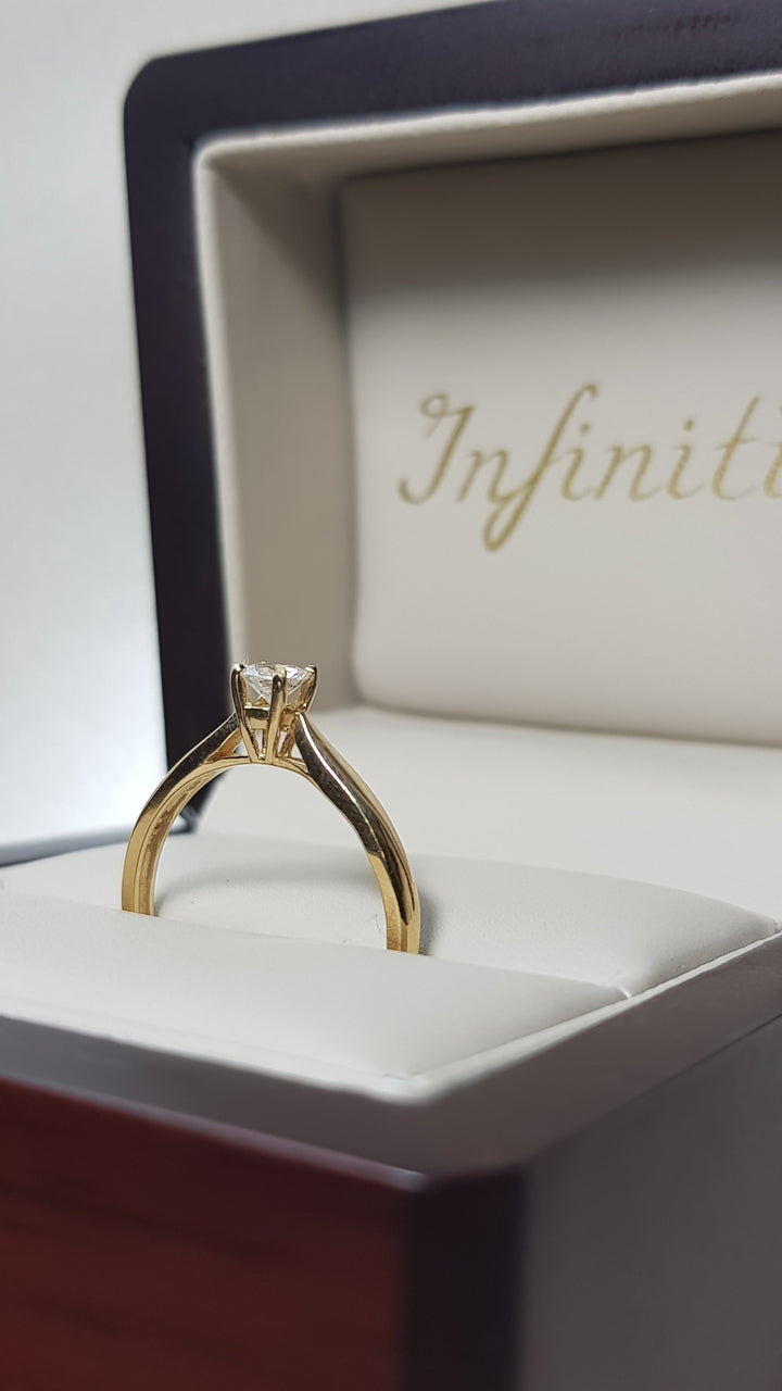 Anillo Solitario Oro 14k, Diamante de 21 Puntos - Infiniti Joyas