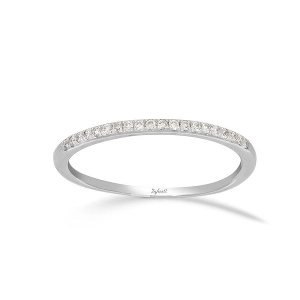 Churumbela Oro Blanco 14k, Diamantes de 10 Puntos Totales - Infiniti Joyas