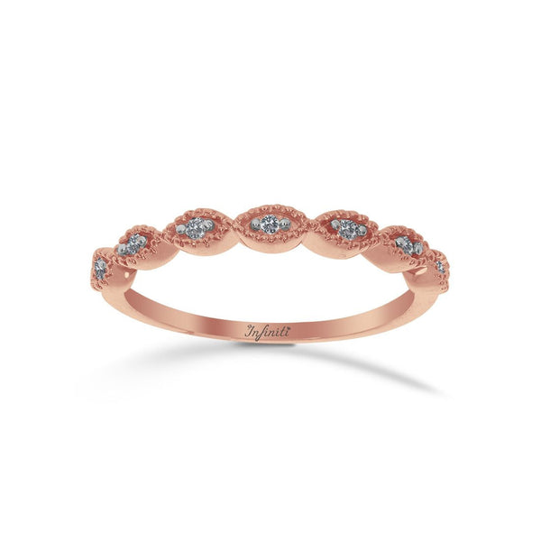 Churumbela Oro Rosa 14k, Diamante Natural 5 Puntos Totales - Infiniti Joyas