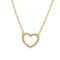 Gargantilla Oro 14k, Corazón con Zirconias, Largo 45 cm, Oro 14k - Infiniti Joyas
