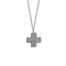 Gargantilla Oro Blanco 14k, Cruz 1x1 cm con Zirconia de 1 mm, 45 cm Largo - Infiniti Joyas