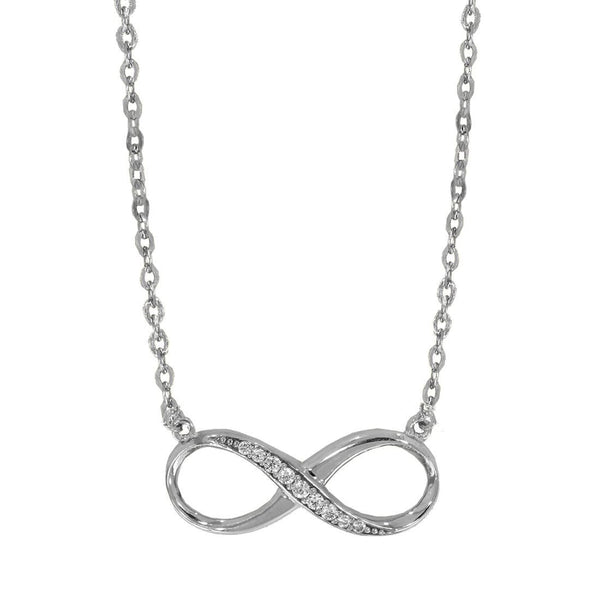 Gargantilla Oro Blanco 10k, con Dije Infinito, 45 cm Largo, Oro 10k - Infiniti Joyas