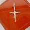 Cruz con Cristo Amarillo - Oro Blanco 14k - Infiniti Joyas