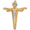 Dije Oro 10k, Cristo de la Montaña con Zirconias, 4 cm de alto, Largo 3.3 cm, Oro 10k - Infiniti Joyas