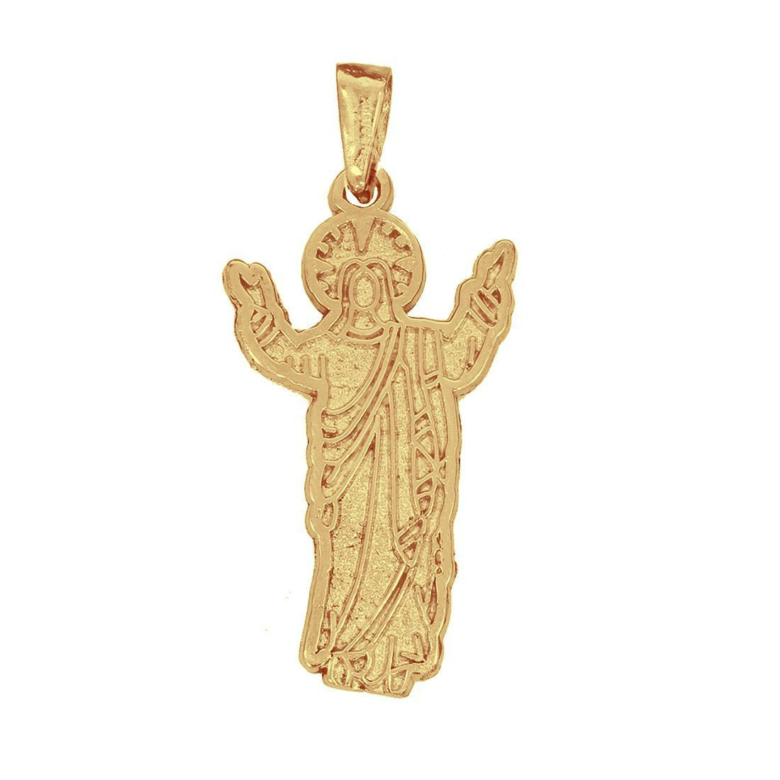 Dije Oro 10k, Cristo de la montaña, 3.6 cm de alto, Largo 1.7 cm, Oro 10k - Infiniti Joyas