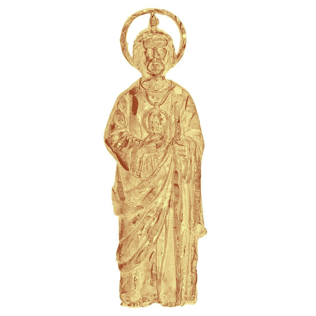 Dije San Judas Tadeo, 5.3 cm alto 1.8 cm Largo, Oro 10k - Infiniti Joyas