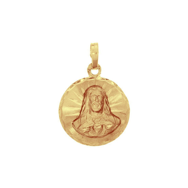 Medalla Sagrado Corazón de Jesús, 2.4 cm alto, 1.6 cm Largo, Oro 10k - Infiniti Joyas