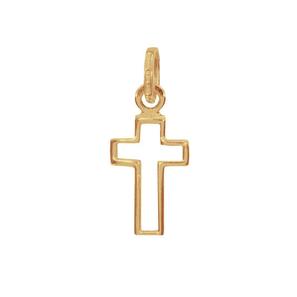 Dije Cruz Calada Oro 10k, cm alto, Largo .8 cm, Oro 10k - Infiniti Joyas