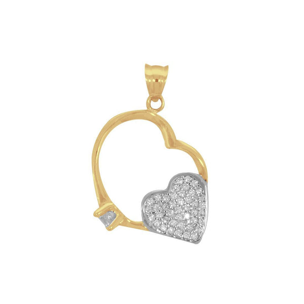 Dije Oro 10k, Corazón con Zirconias, Oro 10k - Infiniti Joyas
