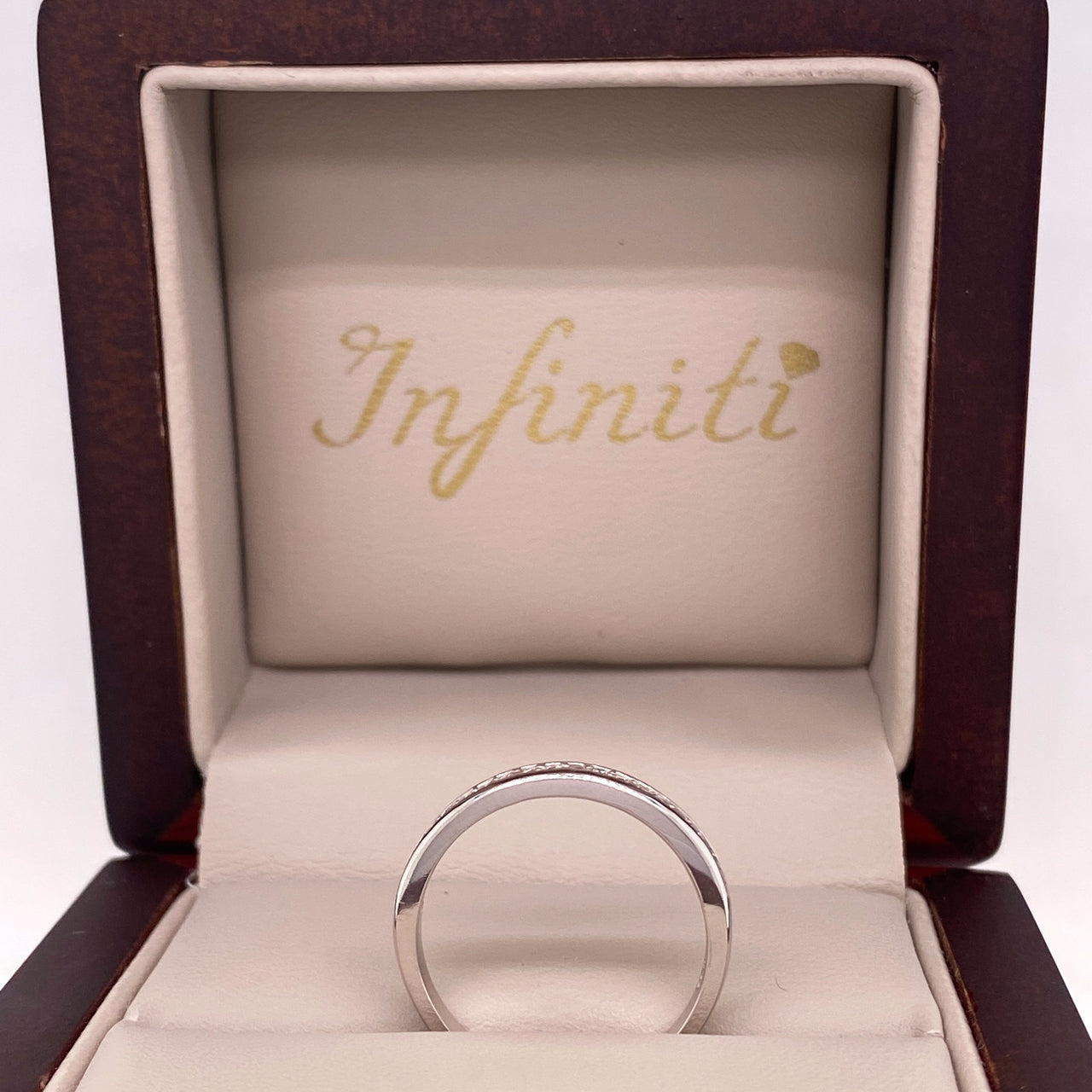 Churumbela Oro Blanco 14k, Estilo Canal Zirconia 1 mm - Infiniti Joyas