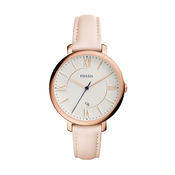 Jacqueline Fecha Blush Reloj de cuero - Infiniti Joyas